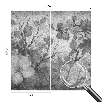 Poster mural panoramique avec un motif de branche fleuri