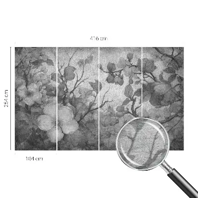 Papier peint photographique sur tissu non tissé branche de fleur