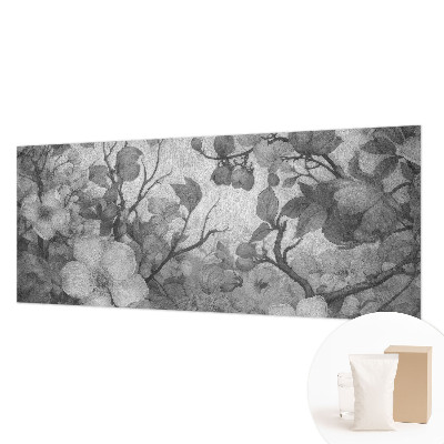 Poster mural panoramique avec un motif de branche fleuri
