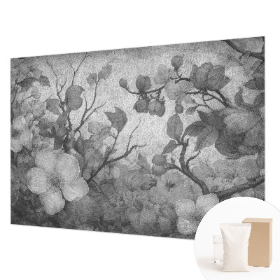 Poster mural panoramique avec un motif de branche fleuri