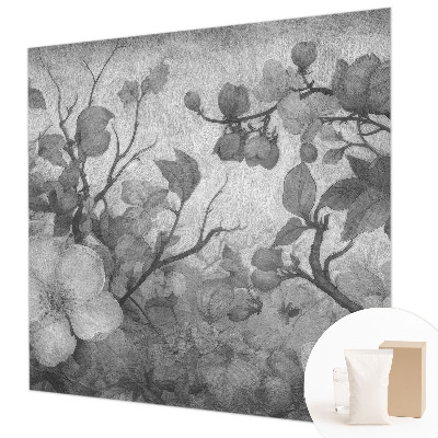 Poster mural panoramique avec un motif de branche fleuri