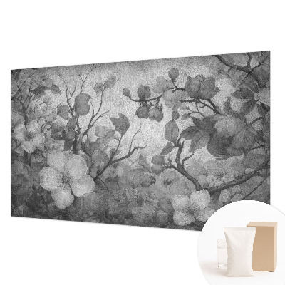 Poster mural panoramique avec un motif de branche fleuri