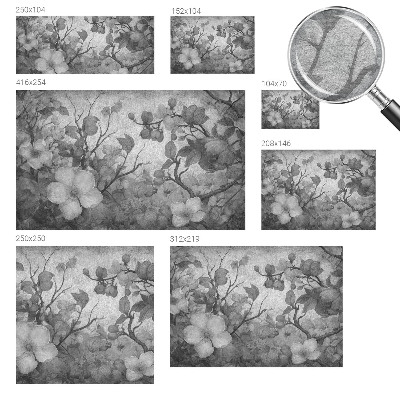 Poster mural panoramique avec un motif de branche fleuri