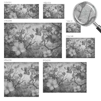 Papier peint photographique sur tissu non tissé branche de fleur