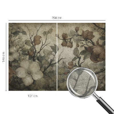 Papier peint chambre moderne avec un motif floral