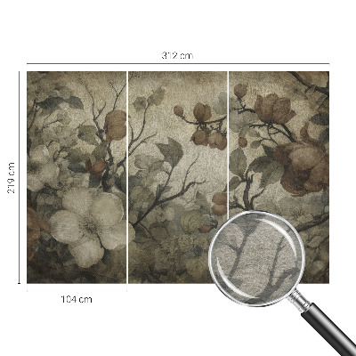 Papier peint chambre moderne avec un motif floral