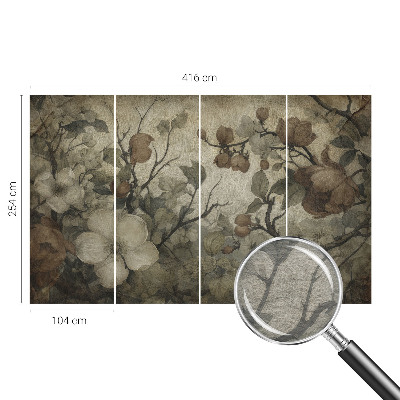 Papier peint chambre moderne avec un motif floral