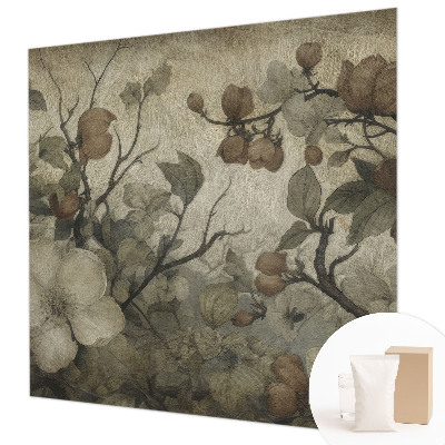 Papier peint chambre moderne avec un motif floral