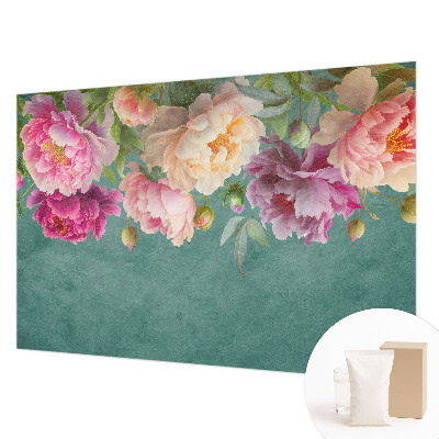 Papier peint panoramique chambre avec motif floral élégant