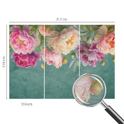Papier peint panoramique chambre avec motif floral élégant