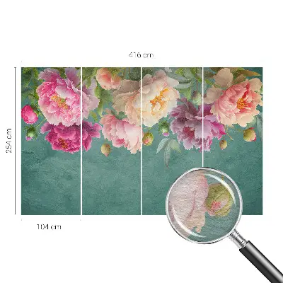 Papier peint panoramique chambre avec motif floral élégant