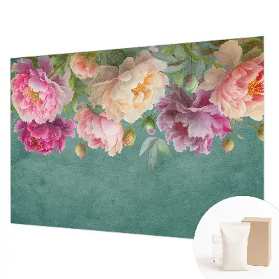 Papier peint panoramique chambre avec motif floral élégant