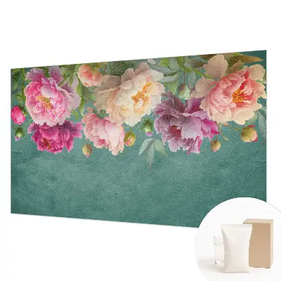 Papier peint panoramique chambre avec motif floral élégant