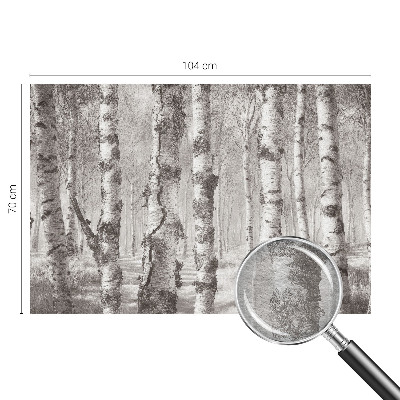 Tapisserie panoramique avec un motif de forêt de bouleaux