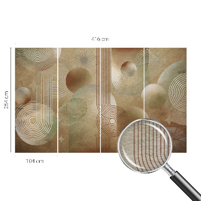 Papier peint panoramique chambre adulte avec un motif géométrique