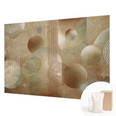 Papier peint panoramique chambre adulte avec un motif géométrique