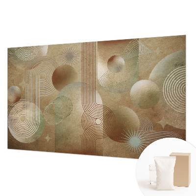 Papier peint panoramique chambre adulte avec un motif géométrique