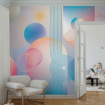 Papier peint panoramique moderne avec une abstraction colorée