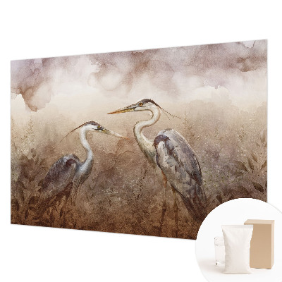 Papier peint panoramique enfant avec un motif d'oiseaux élégants