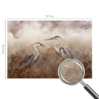 Papier peint panoramique enfant avec un motif d'oiseaux élégants
