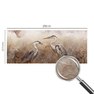 Papier peint panoramique enfant avec un motif d'oiseaux élégants