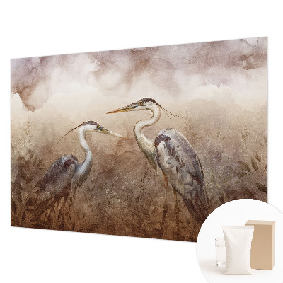 Papier peint panoramique enfant avec un motif d'oiseaux élégants