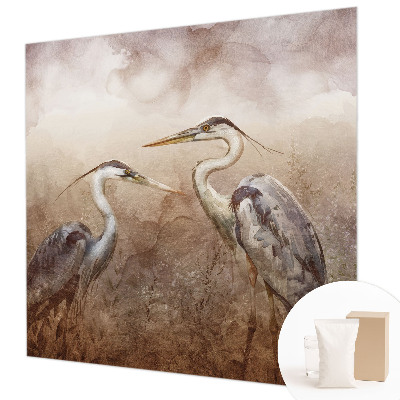 Papier peint panoramique enfant avec un motif d'oiseaux élégants