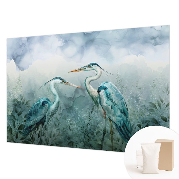 Papier peint panoramique tendance avec un motif d'oiseaux sauvages