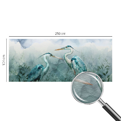 Papier peint panoramique tendance avec un motif d'oiseaux sauvages