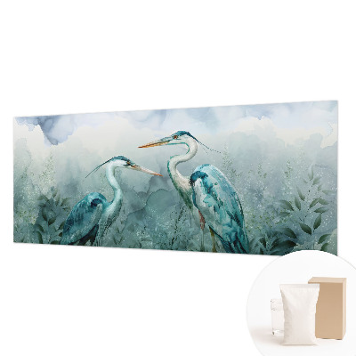 Papier peint panoramique tendance avec un motif d'oiseaux sauvages