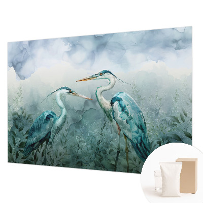 Papier peint panoramique tendance avec un motif d'oiseaux sauvages