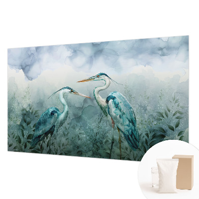 Papier peint panoramique tendance avec un motif d'oiseaux sauvages