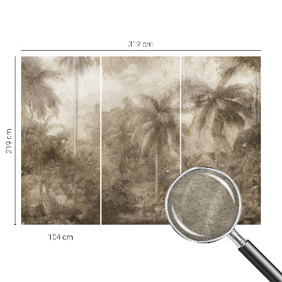Papier peint panoramique haut de gamme avec un motif de paysage exotique
