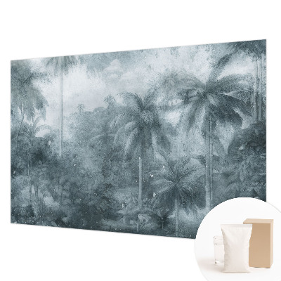 Papier peint panoramique de haute qualité avec un motif de végétation tropicale