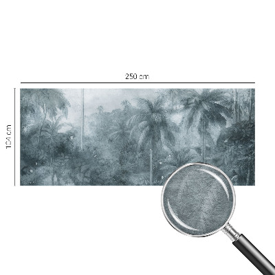 Papier peint panoramique de haute qualité avec un motif de végétation tropicale