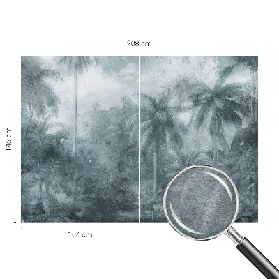 Papier peint panoramique de haute qualité avec un motif de végétation tropicale