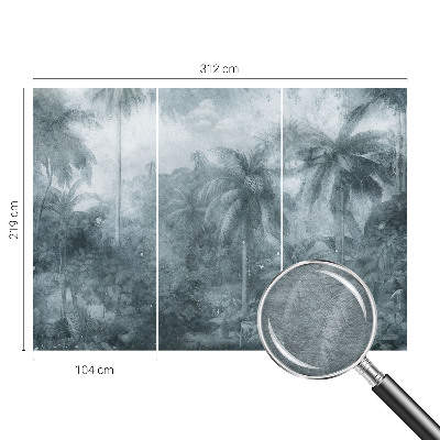 Papier peint panoramique de haute qualité avec un motif de végétation tropicale