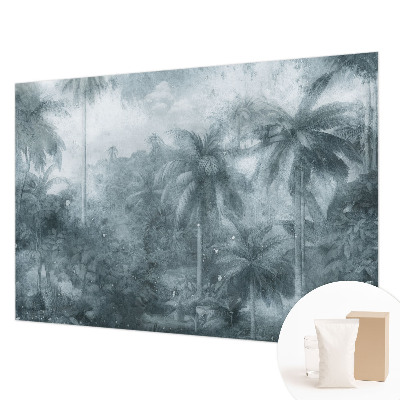 Papier peint panoramique de haute qualité avec un motif de végétation tropicale