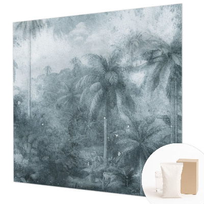 Papier peint panoramique de haute qualité avec un motif de végétation tropicale
