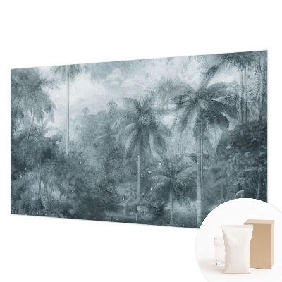 Papier peint panoramique de haute qualité avec un motif de végétation tropicale