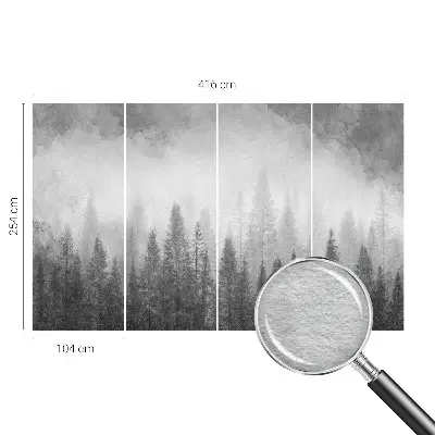 Papier peint photo grand format pour le mur brouillard forestier