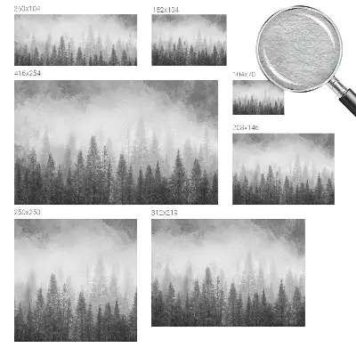 Papier peint photo grand format pour le mur brouillard forestier