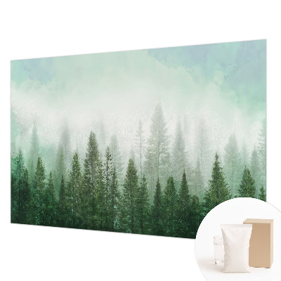 Papier peint photographique avec un motif de loup dans la forêt