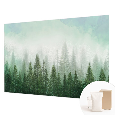 Papier peint photographique avec un motif de loup dans la forêt