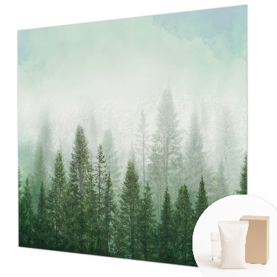 Papier peint photographique avec un motif de loup dans la forêt