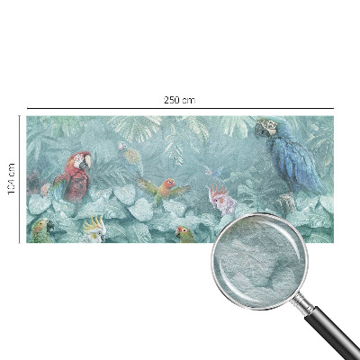 Décoration murale panoramique intissé avec un motif d'oiseaux exotiques