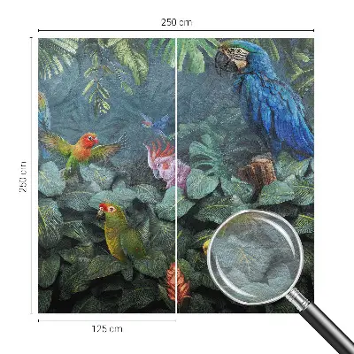 Poster mural panoramique avec un motif de jungle exotique