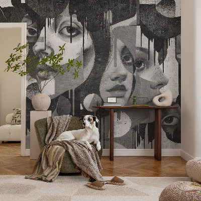 Papier peint salon moderne Ženské tváre
