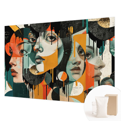 Papier peint chambre moderne avec motifs colorés