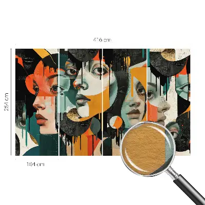 Papier peint photo sur tissu non tissé Visages colorés